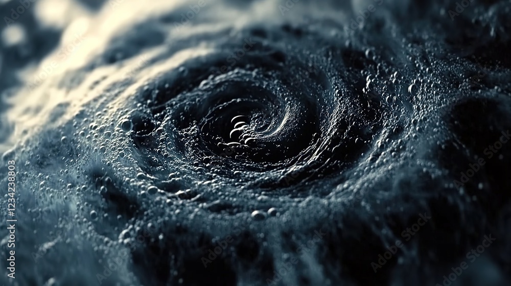 Fototapeta premium A close-up of water swirling in the center, creating an illusion that it is forming a spiral or vortex.