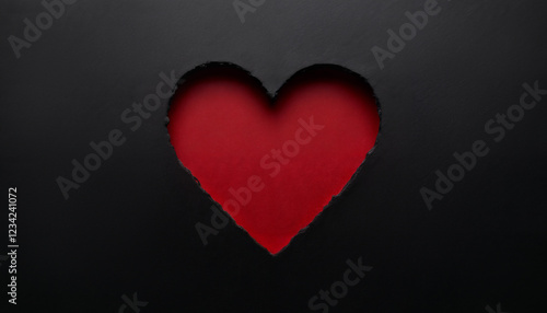 Wallpaper Mural abstract dark background for Valentine day holiday, red heart shape on a black backdrop with copy space Torontodigital.ca