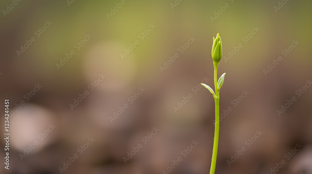 growing green sprout in sharp focus, set against a blurred bokeh background | generative AI growing green sprout in sharp focus, set against a blurred bokeh background | generative AI