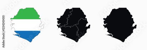 Sierra Leone Map vector icon. Map of Sierra Leone various styles.