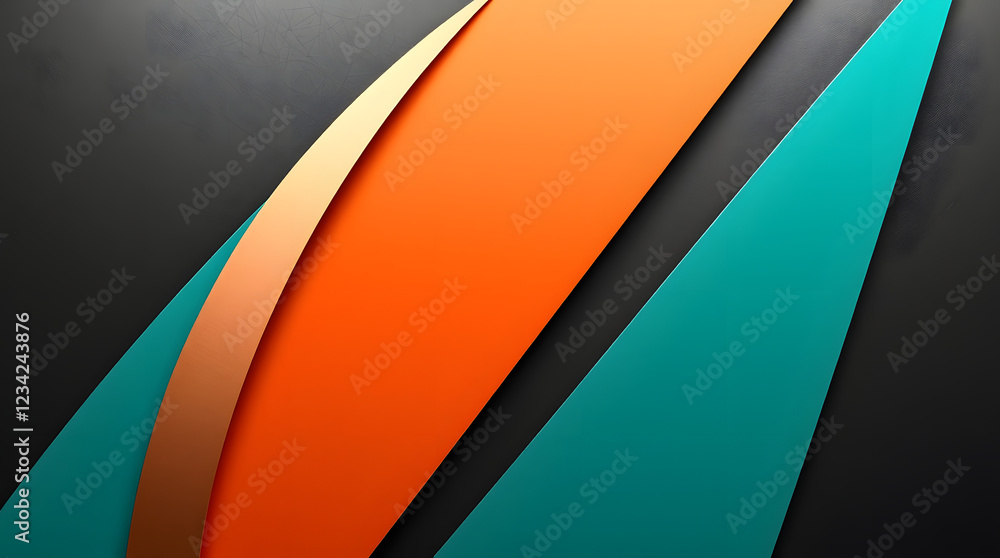 urban background featuring intersecting geometric shapes in warm terracotta and cool teal | generative AI urban background featuring intersecting geometric shapes in warm terracotta and cool teal | generative AI