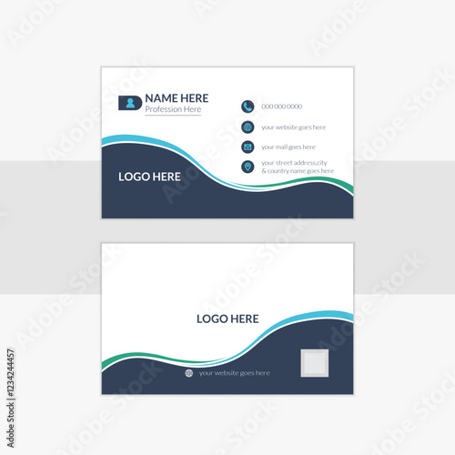 Minimal & Creative Business card design, Vector illustration print template, and visiting card.