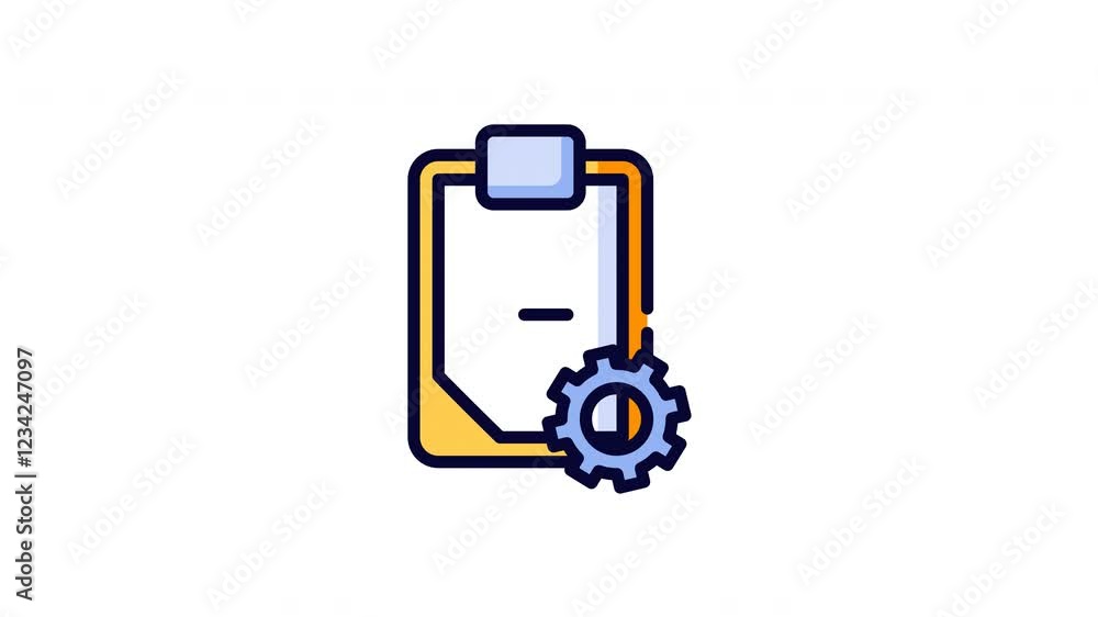 Checklist animation icon with check marks and tools for process optimization. Suitable for business presentations, project management materials and productivity concepts Checklist animation icon with check marks and tools for process optimization. Suitable for business presentations, project management materials and productivity concepts