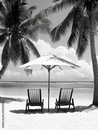 Obraz na płótnie Tropical Paradise: A Serene Beach Getaway w salonie