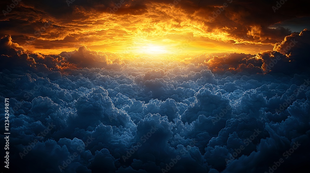 Dramatic Sunset Above a Sea of Clouds Dramatic Sunset Above a Sea of Clouds