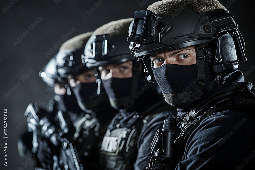 Specialized tactical team prepares for operation at night Specialized tactical team prepares for operation at night