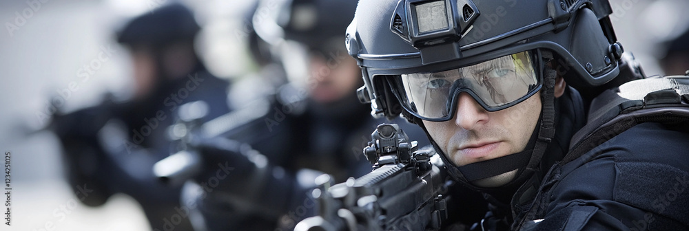 Tactical team prepares for operation in urban training environment Tactical team prepares for operation in urban training environment