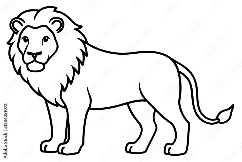 Lion Outline Elegant Vector Illustration Lion Outline Elegant Vector Illustration