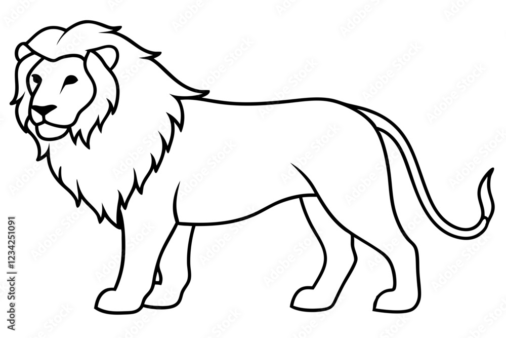 Lion Outline Elegant Vector Illustration Lion Outline Elegant Vector Illustration