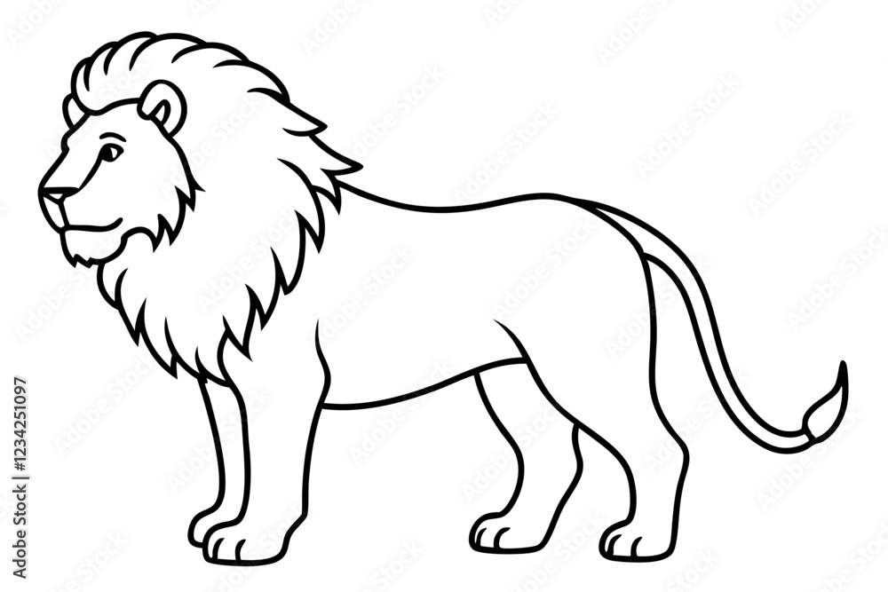 Lion Outline Elegant Vector Illustration Lion Outline Elegant Vector Illustration