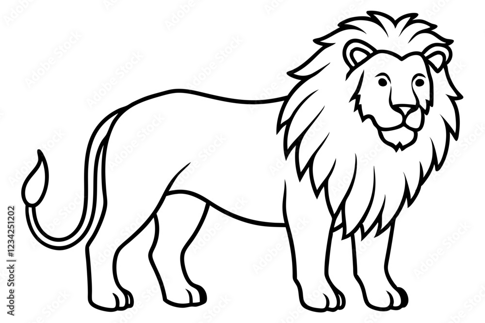 Lion Outline Elegant Vector Illustration Lion Outline Elegant Vector Illustration