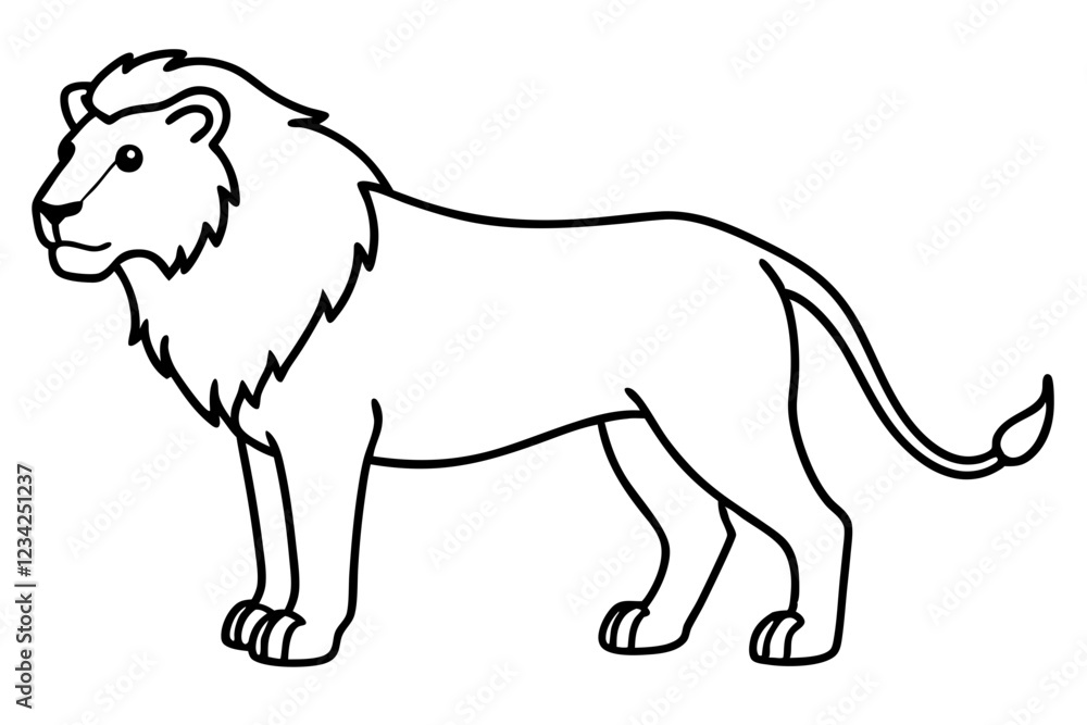 Lion Outline Elegant Vector Illustration Lion Outline Elegant Vector Illustration