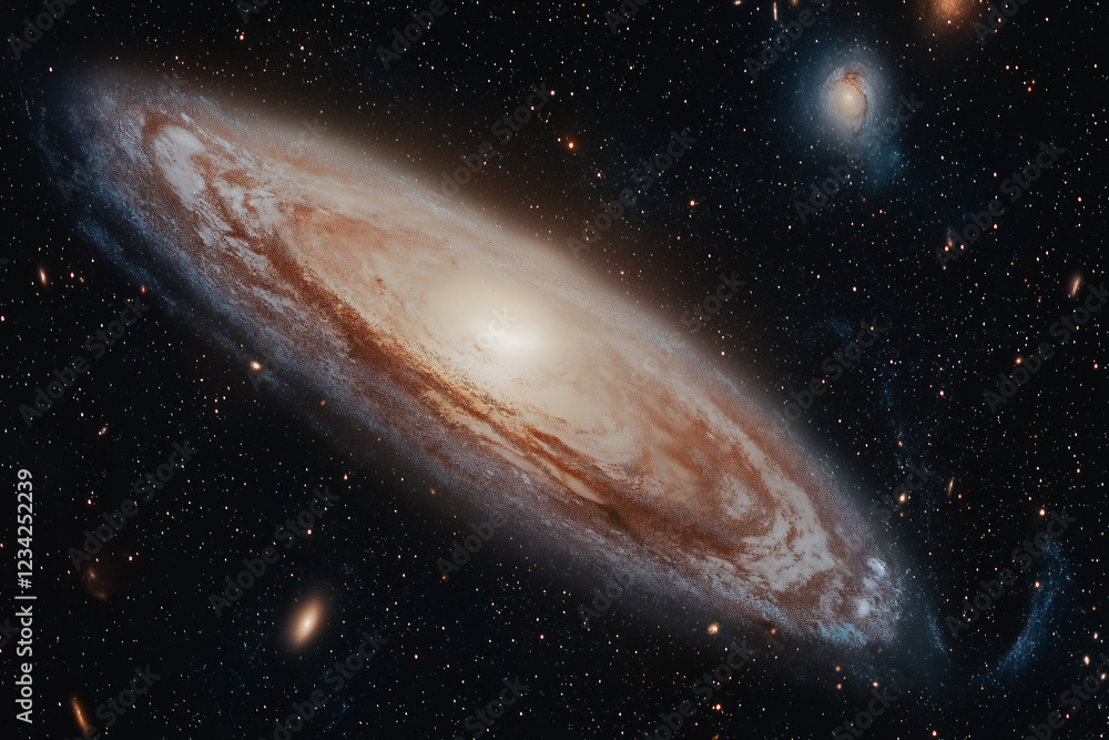 Fototapeta premium Cosmic Swirl: A Celestial Tapestry of Stars and Galaxies