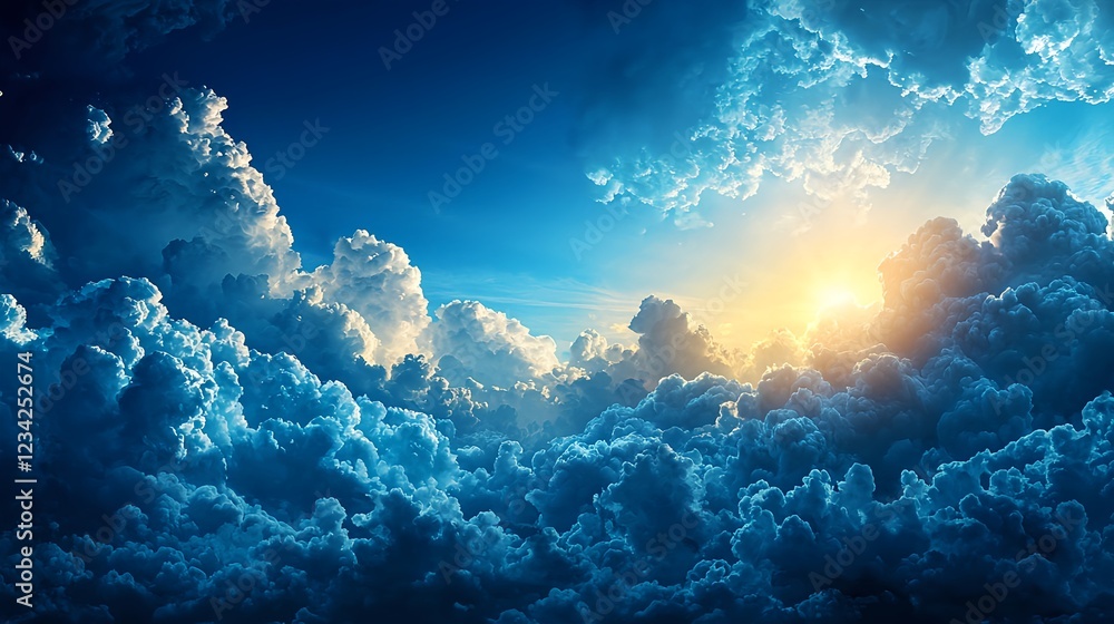 Fototapeta premium Dramatic Sunset Sky Above the Clouds