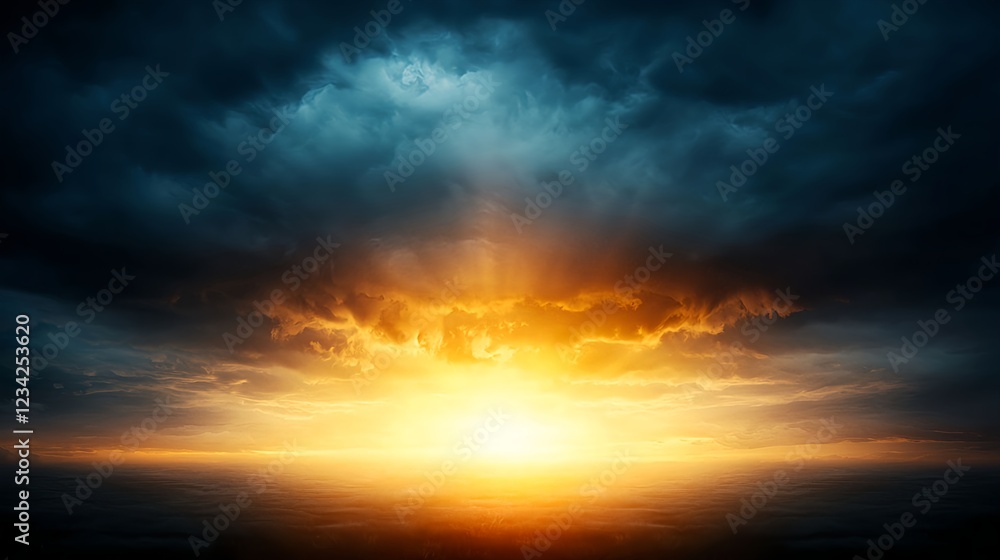 Dramatic Sunset with Dark and Blue Dramatic Sunset with Dark and Blue