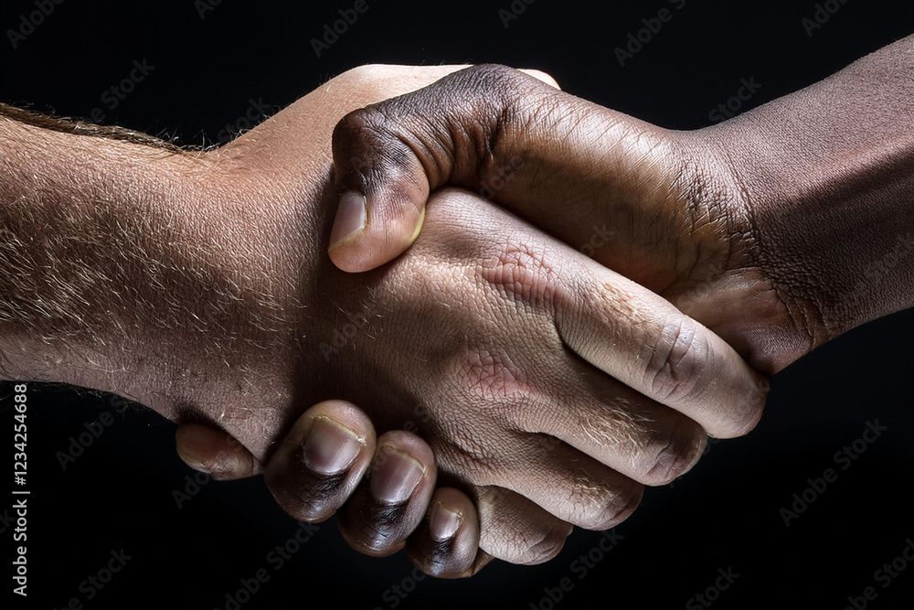 Fototapeta premium Generated Image of close up of a handshake, friendship, friends, collaboration