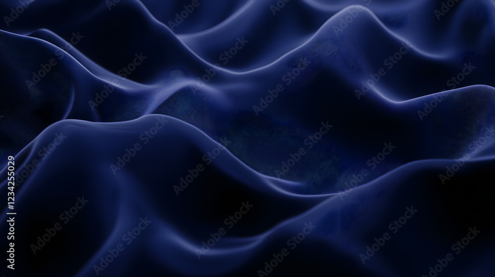 Obraz premium Dark blue flowing fabric with soft waves