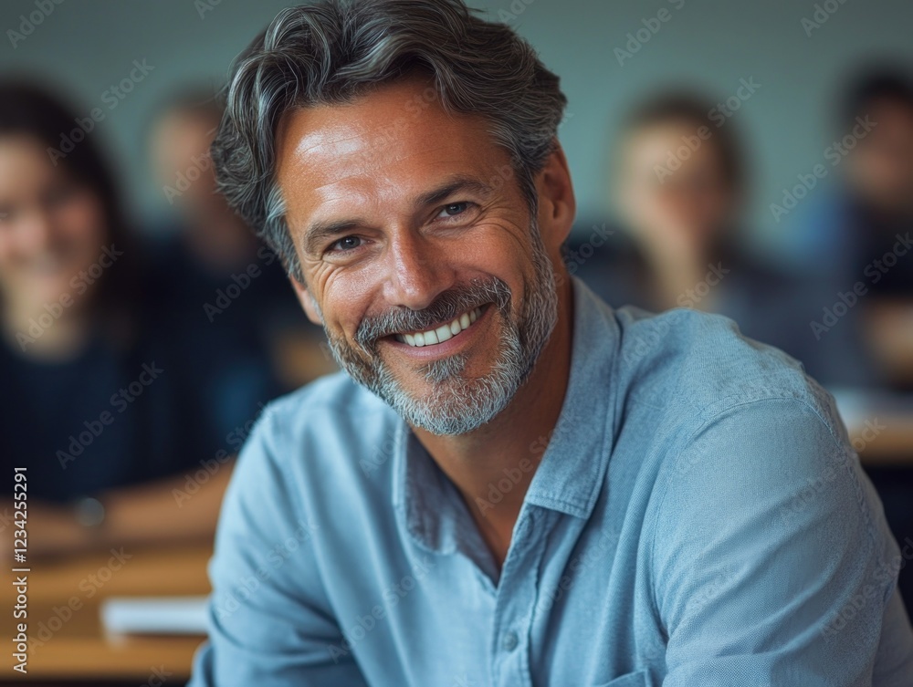 Smiling Man with Salt and Pepper Hair Smiling Man with Salt and Pepper Hair