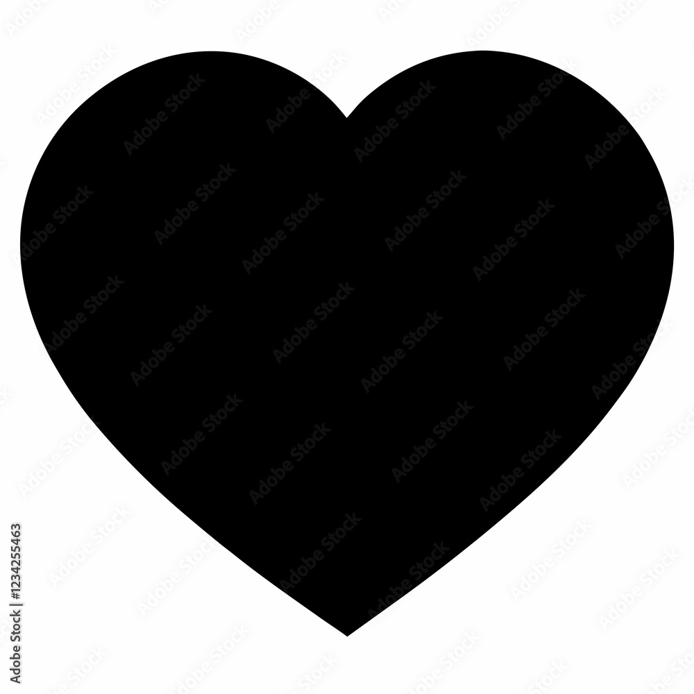 Minimal Heart Silhouette Vector Minimal Heart Silhouette Vector