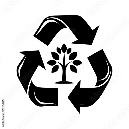 Recycling tree icon
