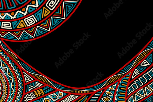 Banner design with African ethnic tribal clash ornament pattern background Vector illustration.