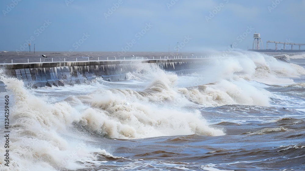 During_the_day_huge_waves_rise_on_the_sea_surface During_the_day_huge_waves_rise_on_the_sea_surface