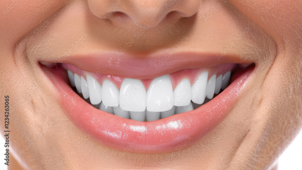 Beautiful Lips with Glossy Finish Showcasing Perfectly Aligned Teeth Beautiful Lips with Glossy Finish Showcasing Perfectly Aligned Teeth