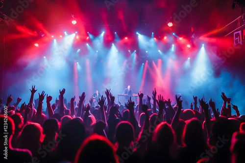 Wallpaper Mural Live concert featuring a dynamic light show and enthusiastic crowd during a night performance Torontodigital.ca