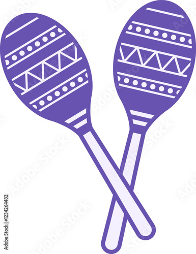 Maracas Color Icon. Vector Icon. Percussion and Noise Musical Instrument. Rattle. Brazilian Carnival Concept