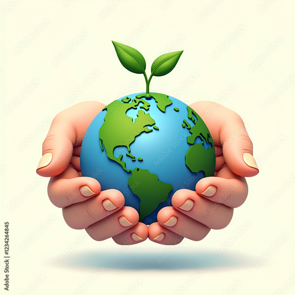 Hands Holding a Green Future Earth Hands Holding a Green Future Earth