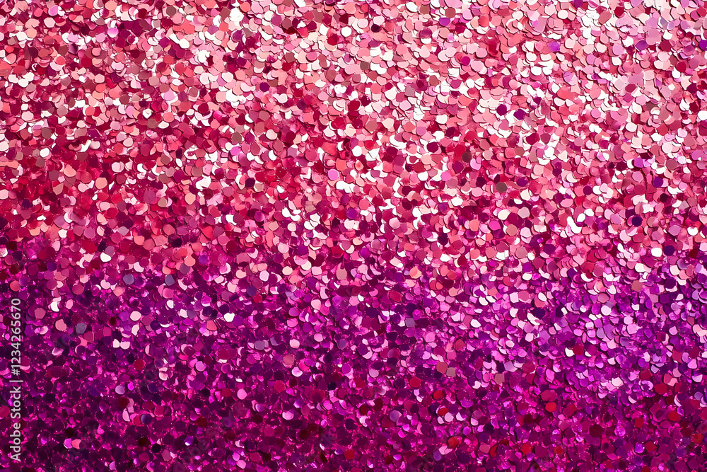 Obraz premium Sparkling pink glitter background creates a vibrant atmosphere for crafts and decorations in a cheerful setting