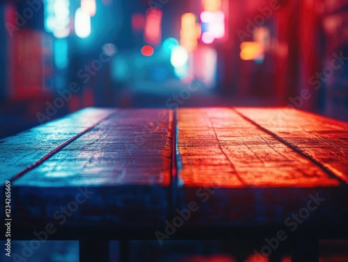 Urban Evening Serenity: Empty Table in a Dive Bar