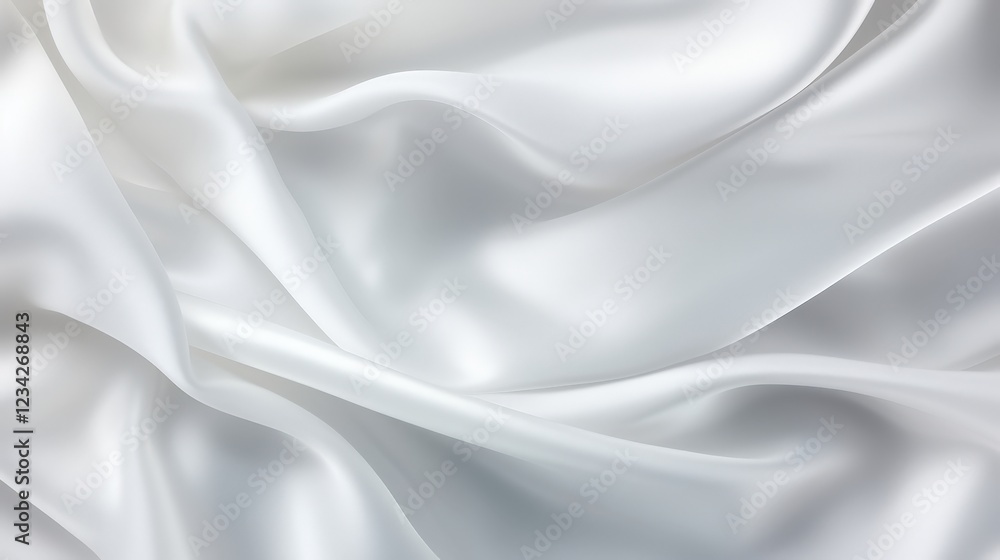 Abstract White Silk Fabric Texture with Gentle Waves and Smooth Surface Ideal for Backgrounds and Design Projects