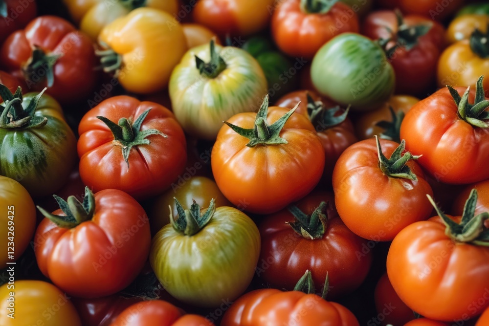 Fresh tomatoes stacked on top of each other, perfect for display or photography Fresh tomatoes stacked on top of each other, perfect for display or photography