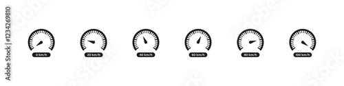 Speedometer Vector Icon Set