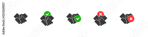 Agreement Successful and Fail Vector Icon Set