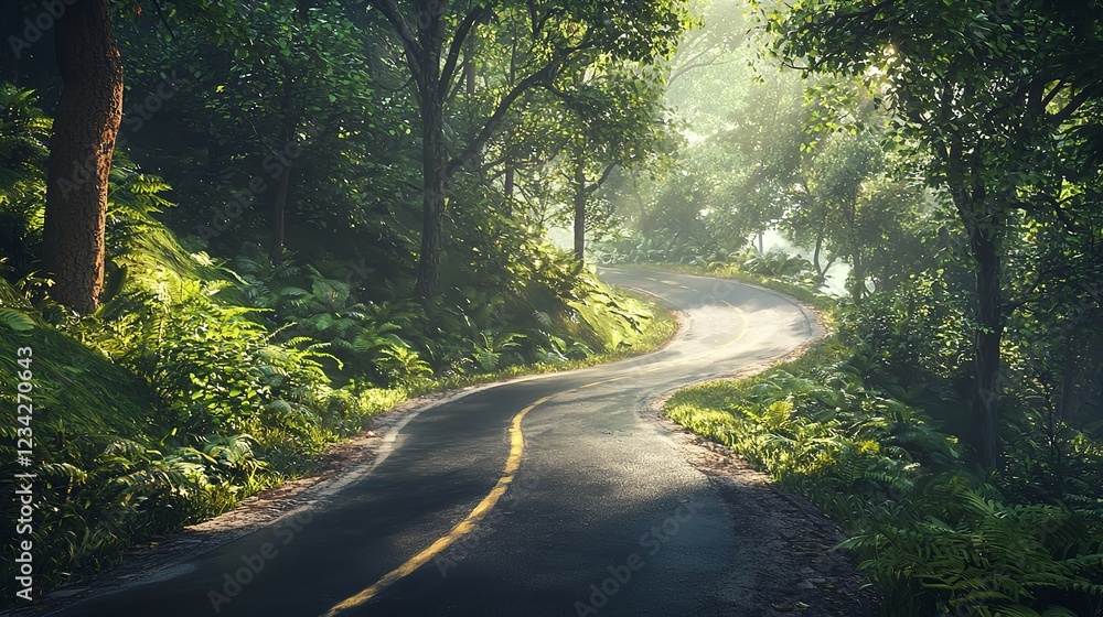 Obraz premium Road in forest nature