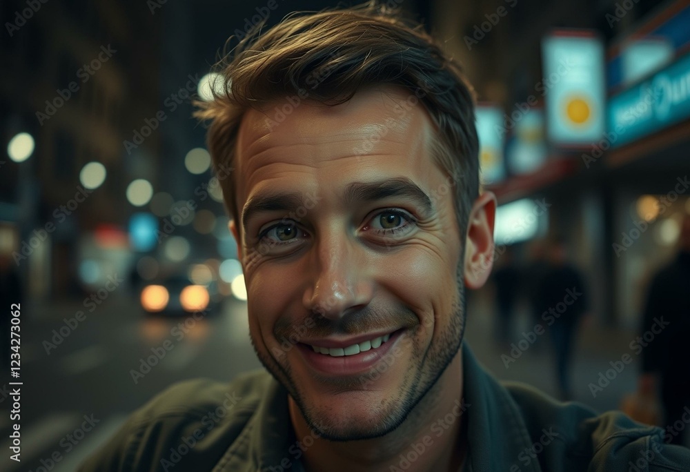 Relaxed drunk male portrait at night Relaxed drunk male portrait at night