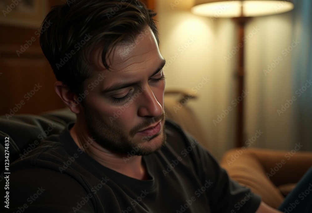 Drunk male sitting on a couch with a blurred background Drunk male sitting on a couch with a blurred background