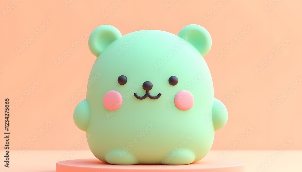 Adorable 3d Rendered Cute Bear Illustration