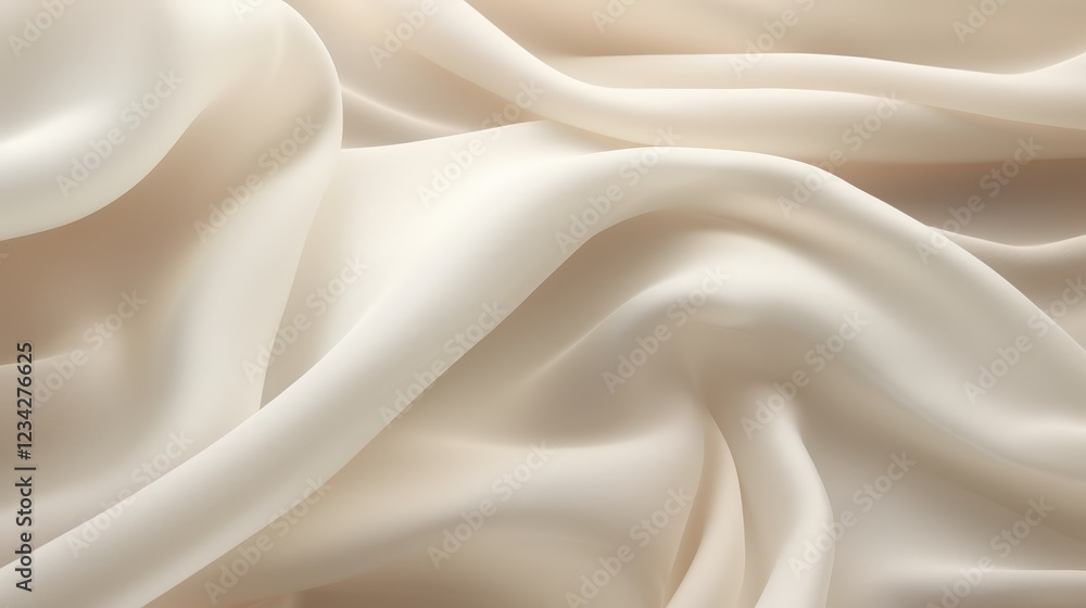 Obraz premium Close-Up of Soft White Fabric Texture with Elegant Flow and Beautiful Drapes Ideal for Fashion and Home Decor Applications