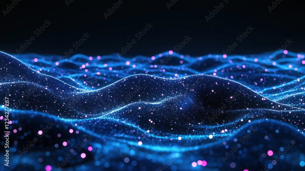Abstract Blue and Purple Glowing Wave Abstract Blue and Purple Glowing Wave