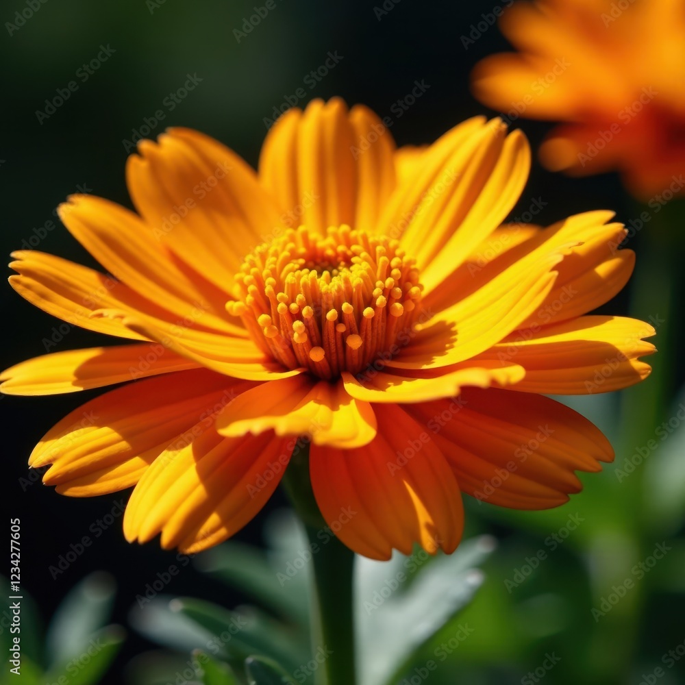 Orange flower petals gently swaying in the breeze, French marigold, orange, garden Orange flower petals gently swaying in the breeze, French marigold, orange, garden