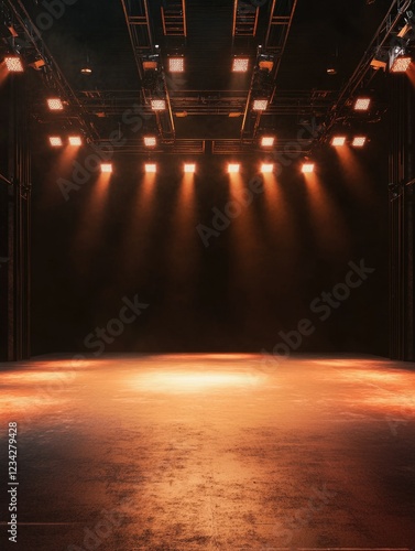 Obraz na płótnie Empty Stage Theatre Lighting w salonie