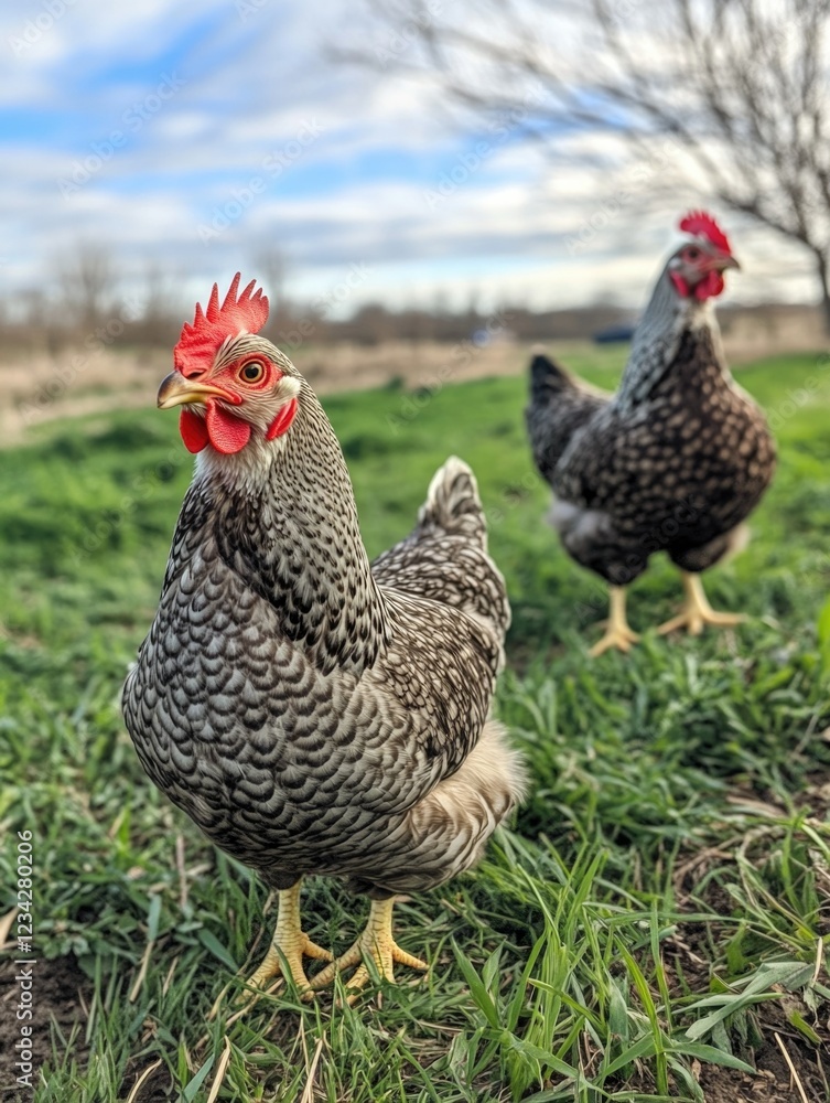 Fototapeta premium Chicken on a farm