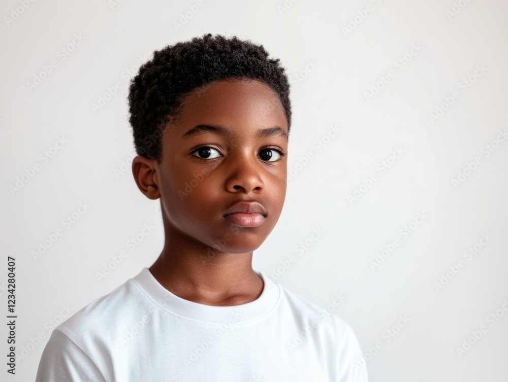 A Young Boy Posing for a Portrait A Young Boy Posing for a Portrait