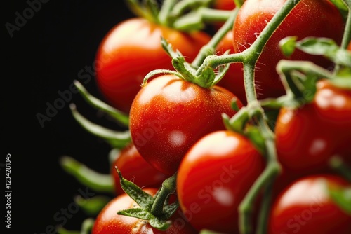 Fresh tomatoes captured in a close-up shot photo