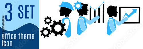 Human resources icons to business process, team work, personnel management, HR, staff rotation, coaching.	