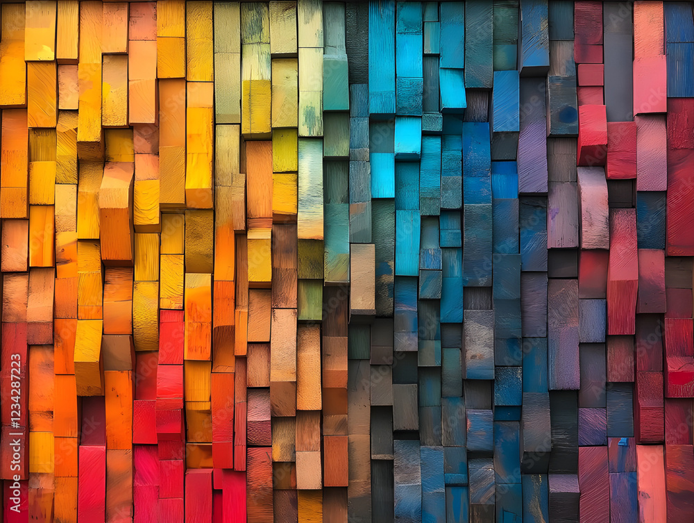 Fototapeta premium Color Pattern Wood Block