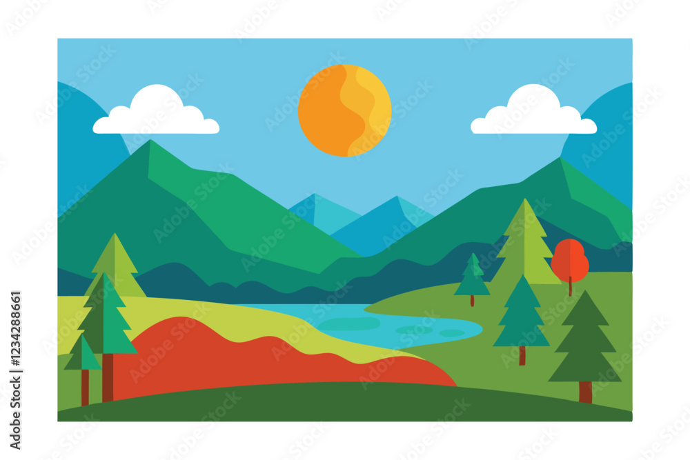 mountain landscape with trees mountain landscape with trees